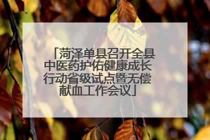 菏泽单县召开全县中医药护佑健康成长行动省级试点暨无偿献血工作会议